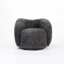 Fur Fabric Chair - Dark grey
